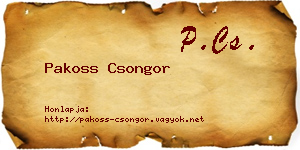 Pakoss Csongor névjegykártya